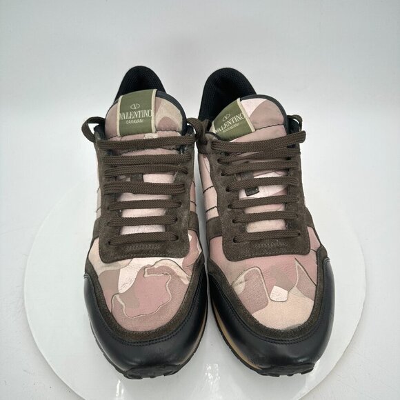 Valentino Garavani Rockrunner Men EU 43 US 10 Camouflage Leather Suede Shoe - Picture 3 of 13